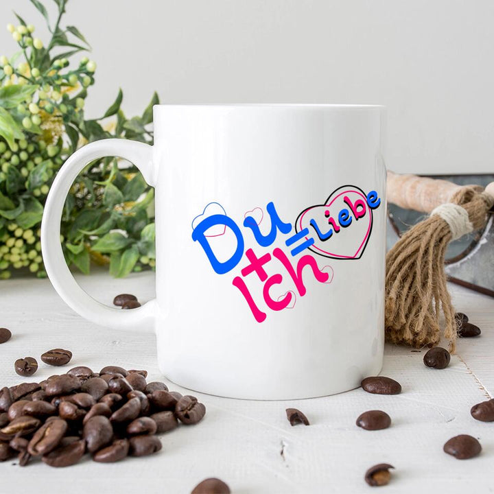 Du + Ich = Liebe-Tasse mit Spruch - printpod.de