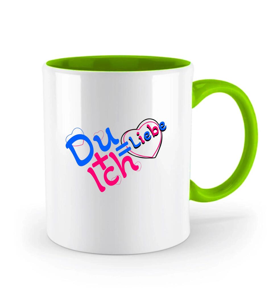 Du + Ich = Liebe-Tasse mit Spruch - printpod.de