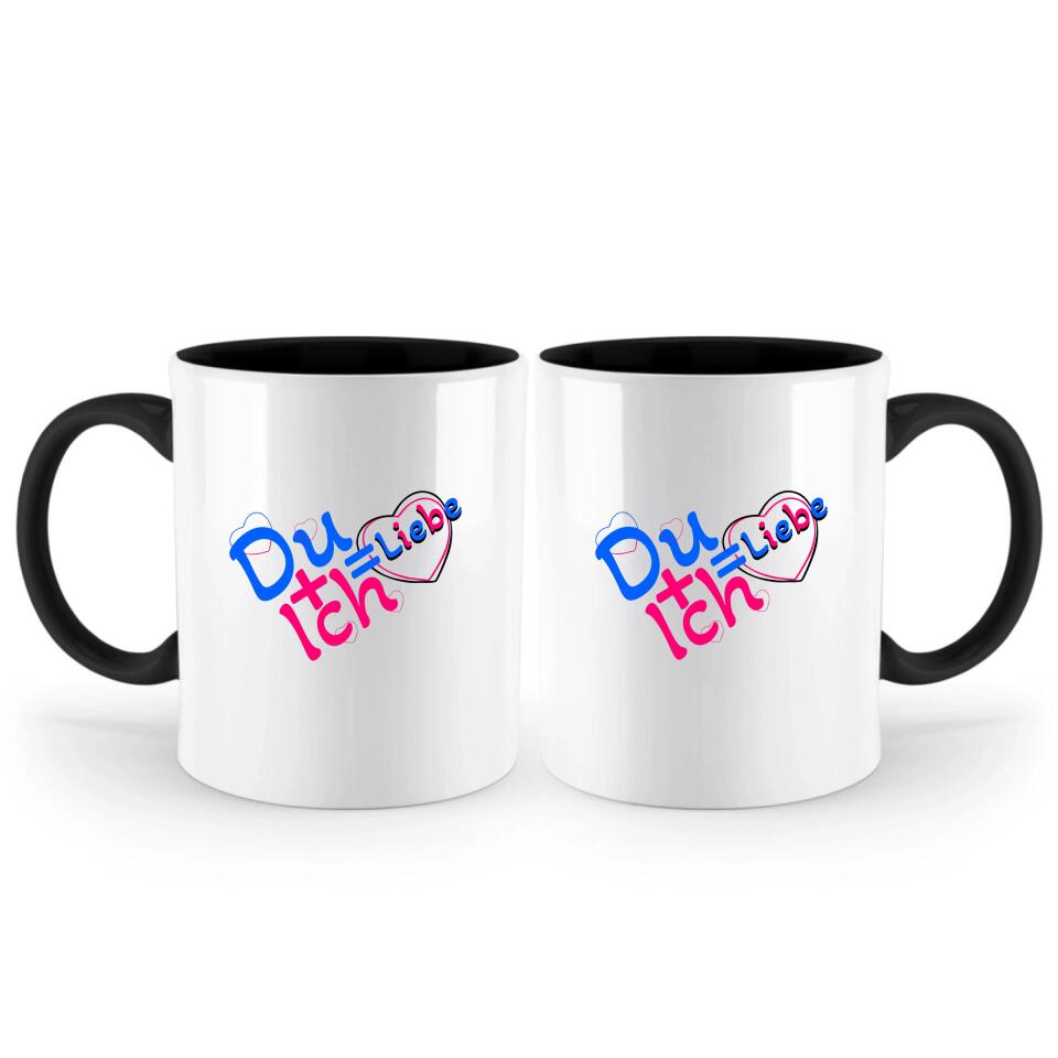 Du + Ich = Liebe-Tasse mit Spruch - printpod.de