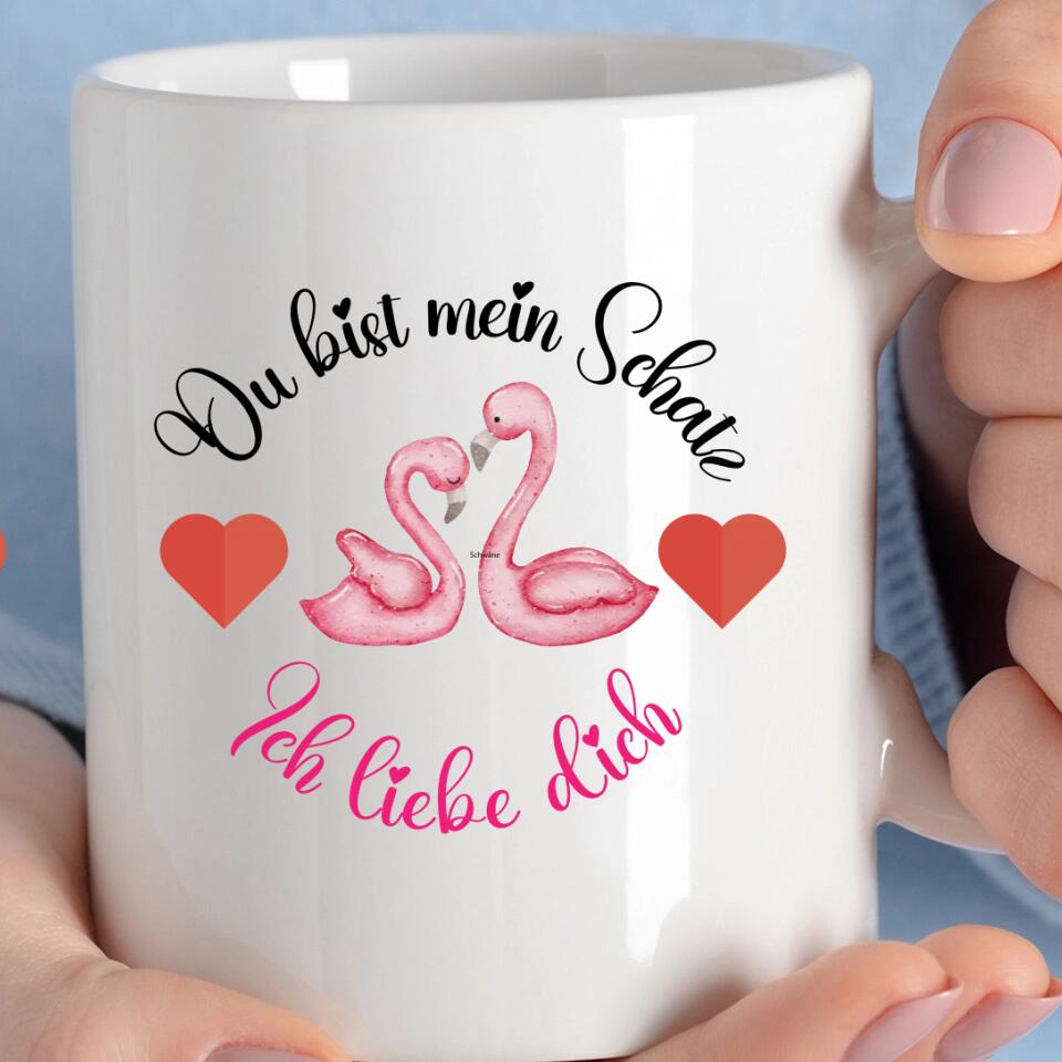 Du bist mein Schatz - Ich liebedich ♥ Süßer Schwan Tasse - printpod.de