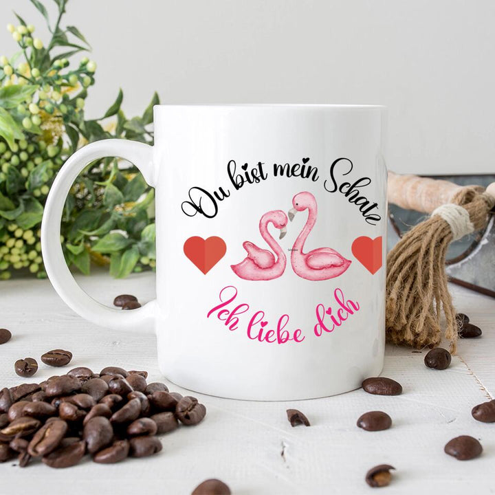 Du bist mein Schatz - Ich liebedich ♥ Süßer Schwan Tasse - printpod.de