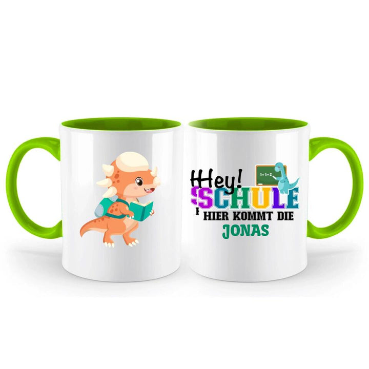 Einschulung geschenk, Dino tasse, Tasse schulkind mit namen, Geschenkideen, Schulanfang - printpod.de