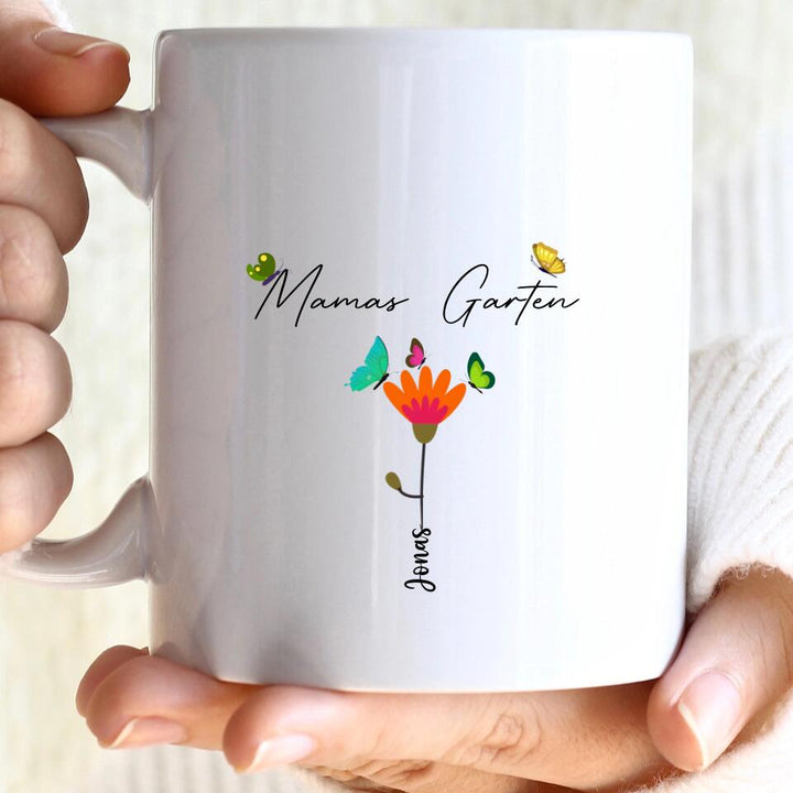 Mamas Garten Tasse, Tasse, Geschenk Muttertag, Geburtstagsgeschenk Mama, Personalisierte Tasse, Mama Geschenk, Mama Tasse - printpod.de