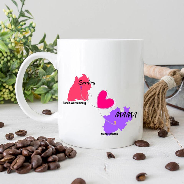 Zuhause ist da, wo Mama ist Tasse, Geschenk für Muttertag - printpod.de