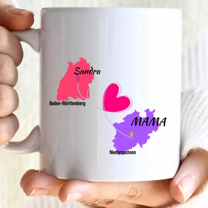 Zuhause ist da, wo Mama ist Tasse, Geschenk für Muttertag - printpod.de