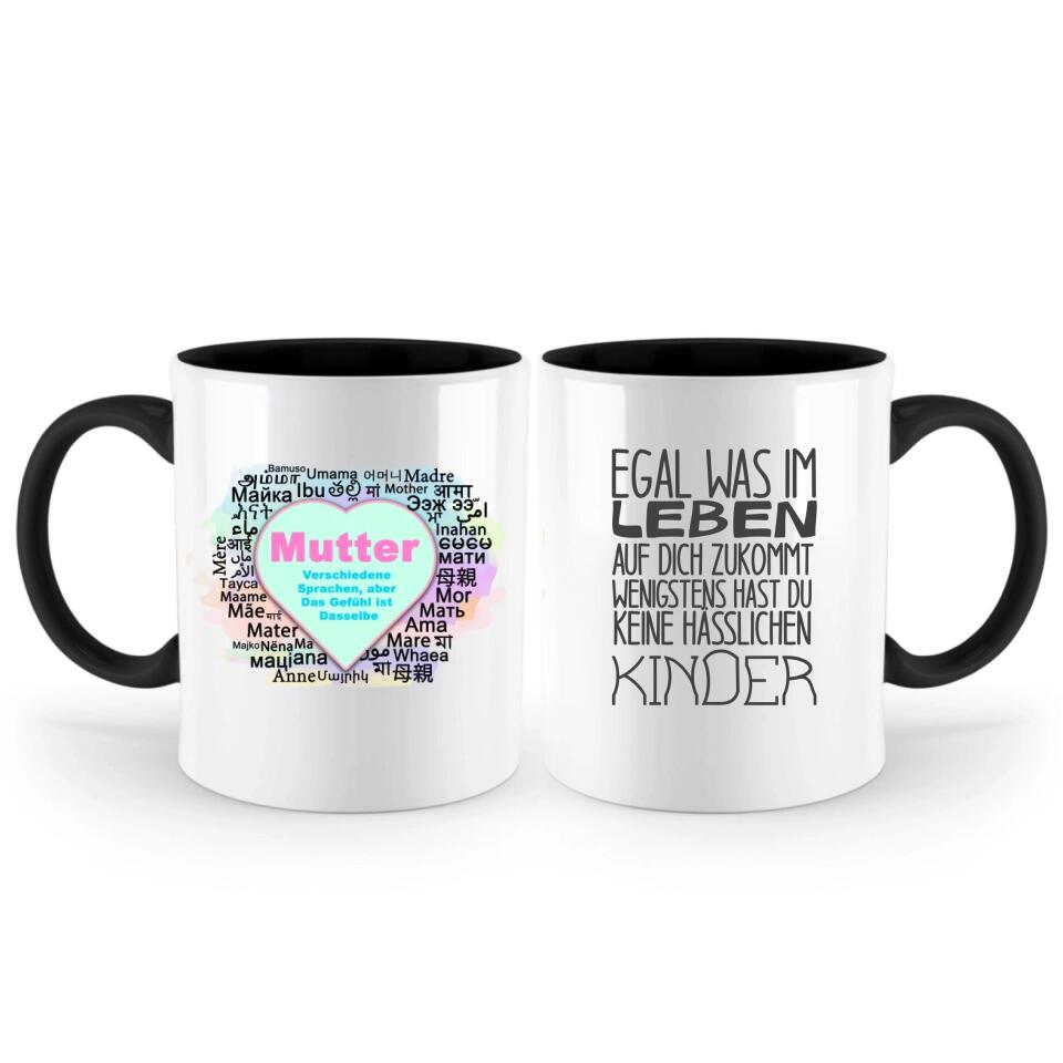 Verschiedene Sprachen aber, Das Gefühl ist Dasselbe Tasse - Personalisierte Tasse - Geschenkideen - printpod.de
