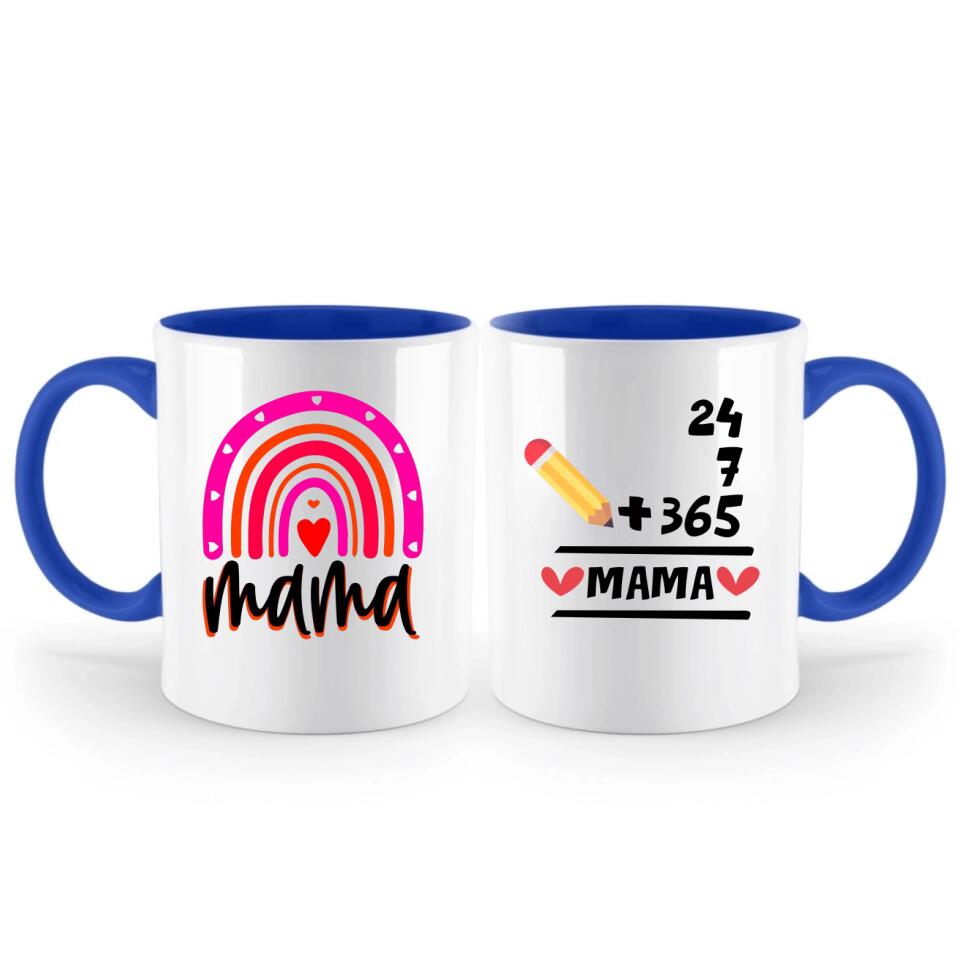 Geschenk Muttertag,Geburtstagsgeschenk Mama,Tasse ,Mama GeschenkTasse 24 + 7 + 365 = Mama,Geschenkideen - printpod.de