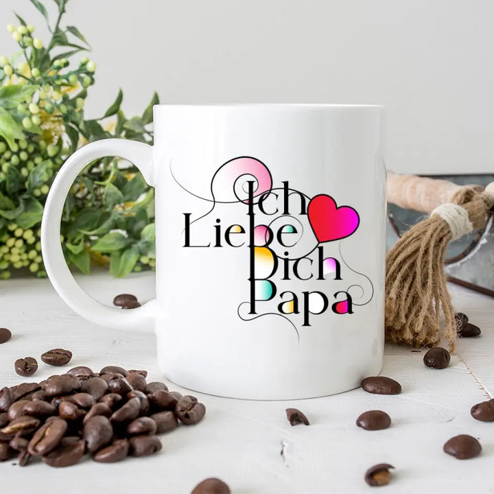 Ich liebe dich Papa-Vatertagsgeschenk-Tasse mit spruch - printpod.de