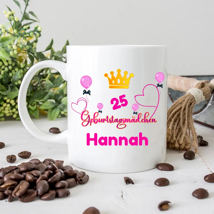 Prinzessin Thema Geburtstag Becher für Mädchen Passen Sie mit Namen und Alter - printpod.de