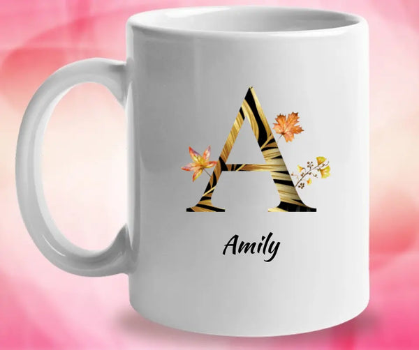 Tasse Buchstaben - Personalisierte geschenke - Herbst florale Buchstabe Tasse - printpod.de