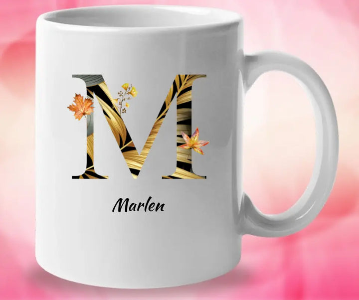 Tasse Buchstaben - Personalisierte geschenke - Herbst florale Buchstabe Tasse - printpod.de