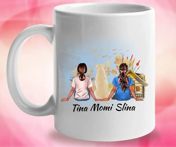 Personalisierte Tasse Freunde mit Haustier