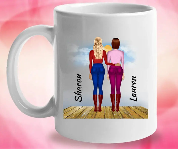 Besties-Personalisierbare Tasse-Schwester, Freund-Für Immer Liebe - printpod.de