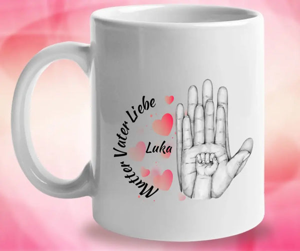 Mutter Vater Liebe Tasse, Geschenk Muttertag, Geburtstagsgeschenk Mama