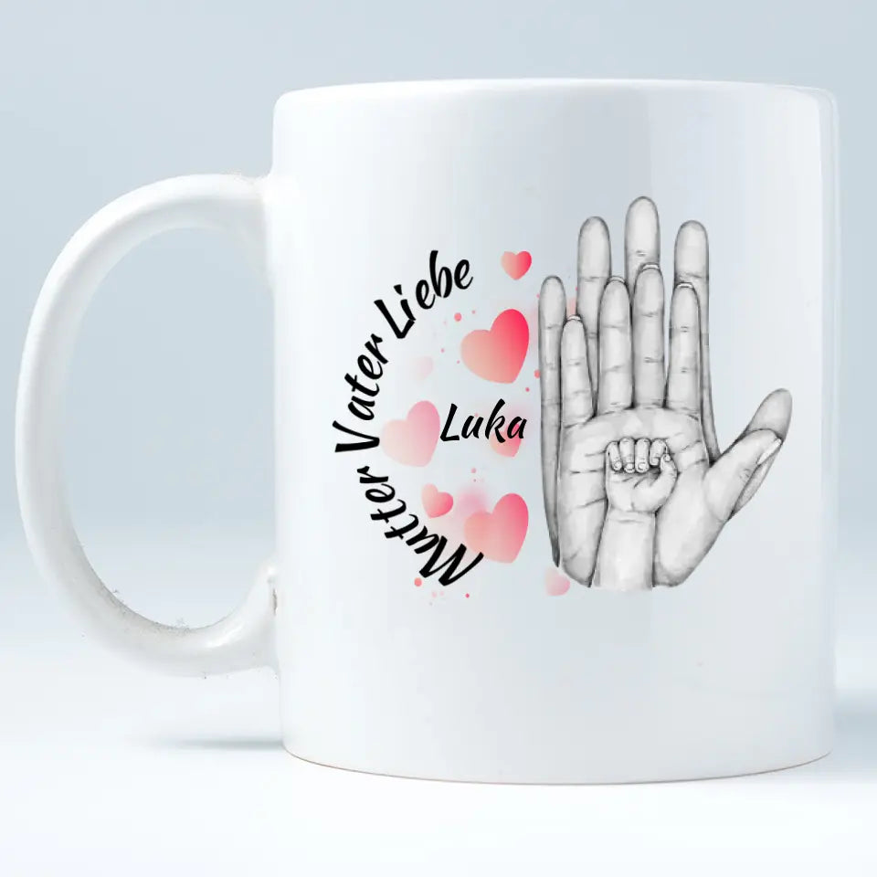 Mutter Vater Liebe Tasse, Geschenk Muttertag, Geburtstagsgeschenk Mama - printpod.de