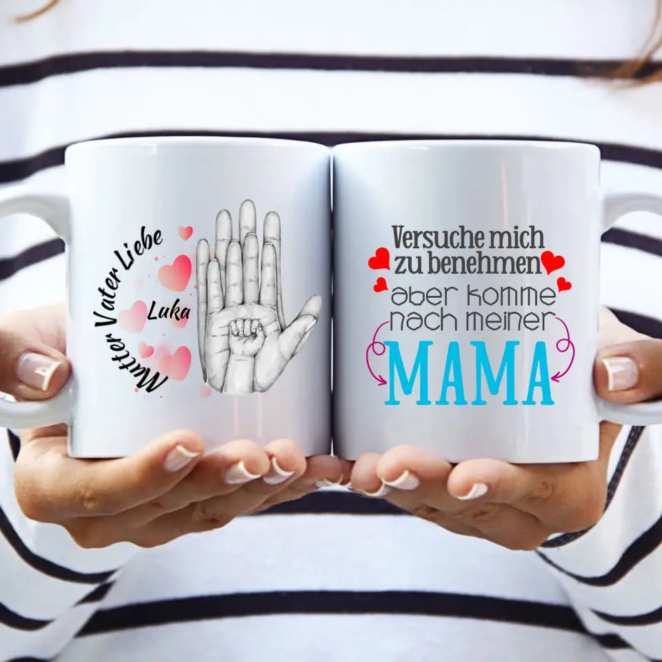 Mutter Vater Liebe Tasse, Geschenk Muttertag, Geburtstagsgeschenk Mama - printpod.de
