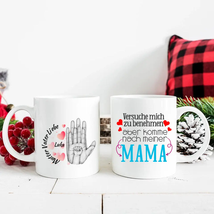 Mutter Vater Liebe Tasse, Geschenk Muttertag, Geburtstagsgeschenk Mama - printpod.de