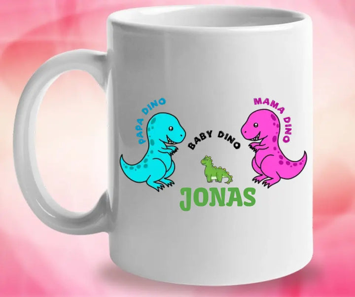 Dino Tasse, Personalisierte Tasse, Geschenkideen, Personalisierte Tasse Familie - printpod.de