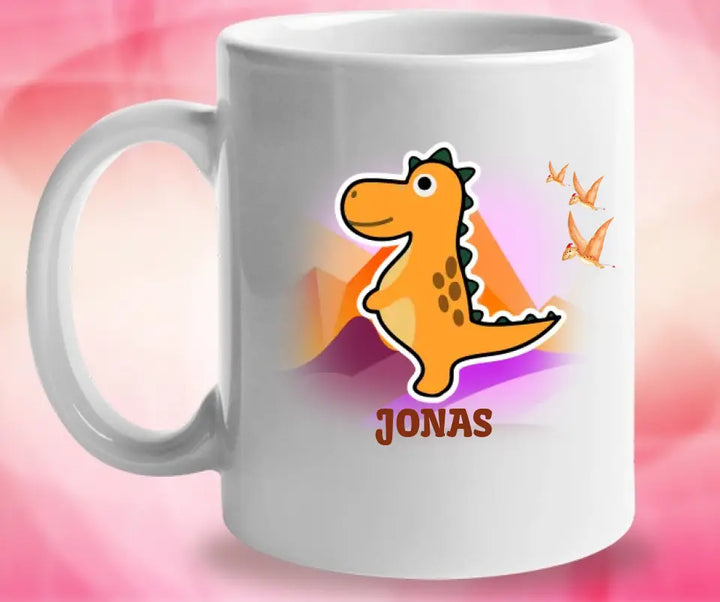 Kindertasse, Kindertasse mit namen, Dino Tasse, Kindergeburtstag Geschenk, Geschenke für Jungen Mädchen Sohn Tochter - printpod.de