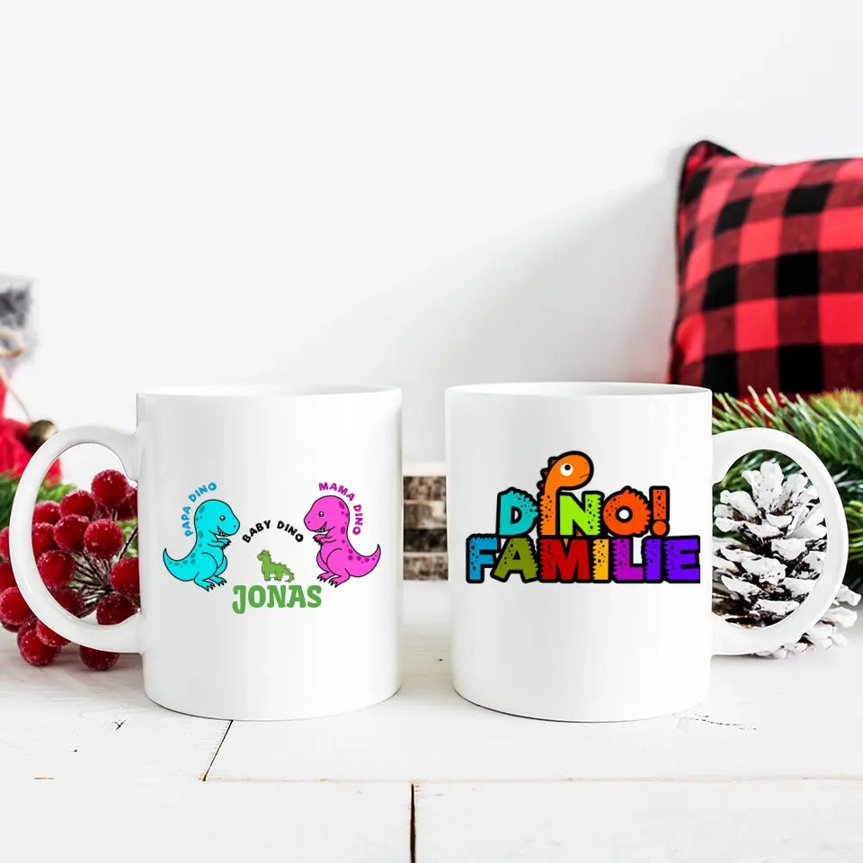 Dino Tasse, Personalisierte Tasse, Geschenkideen, Personalisierte Tasse Familie - printpod.de