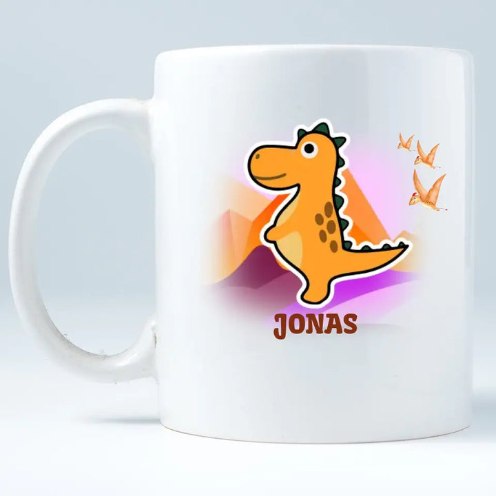 Kindertasse, Kindertasse mit namen, Dino Tasse, Kindergeburtstag Geschenk, Geschenke für Jungen Mädchen Sohn Tochter - printpod.de