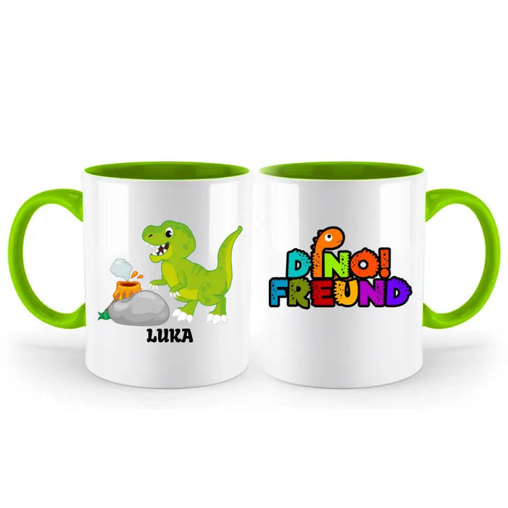 Kindertasse mit Namen, Dino Tasse,Kindergeburtstag Geschenk, Geschenke für Jungen Mädchen, Geschenkideen - printpod.de