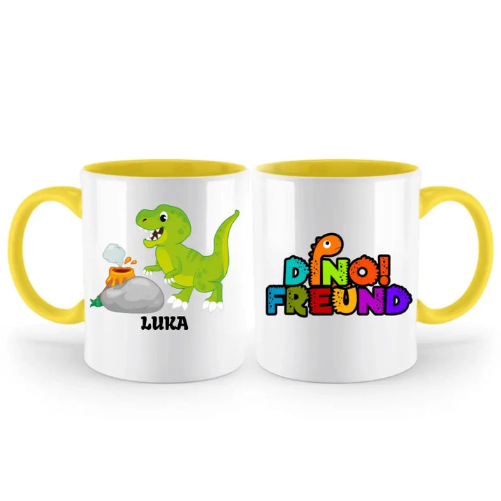 Kindertasse mit Namen, Dino Tasse,Kindergeburtstag Geschenk, Geschenke für Jungen Mädchen, Geschenkideen - printpod.de