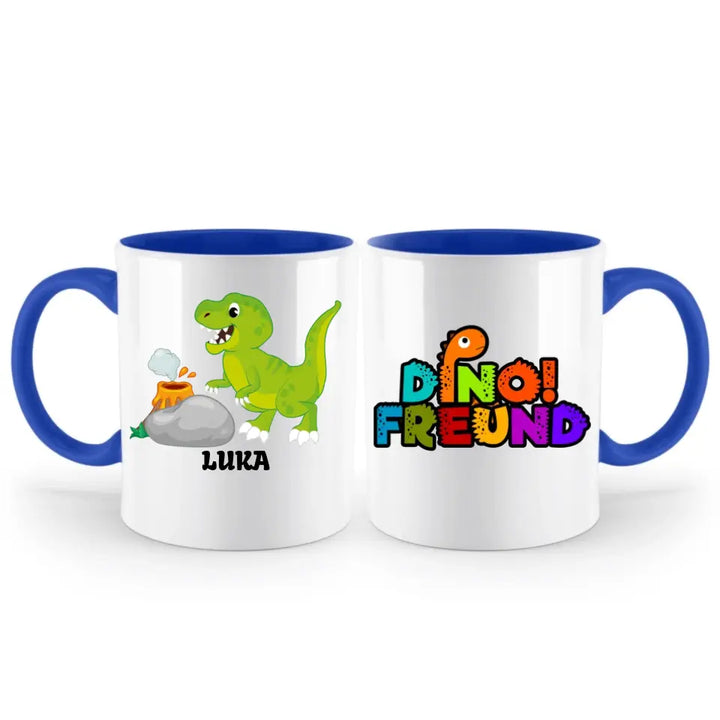 Kindertasse mit Namen, Dino Tasse,Kindergeburtstag Geschenk, Geschenke für Jungen Mädchen, Geschenkideen - printpod.de