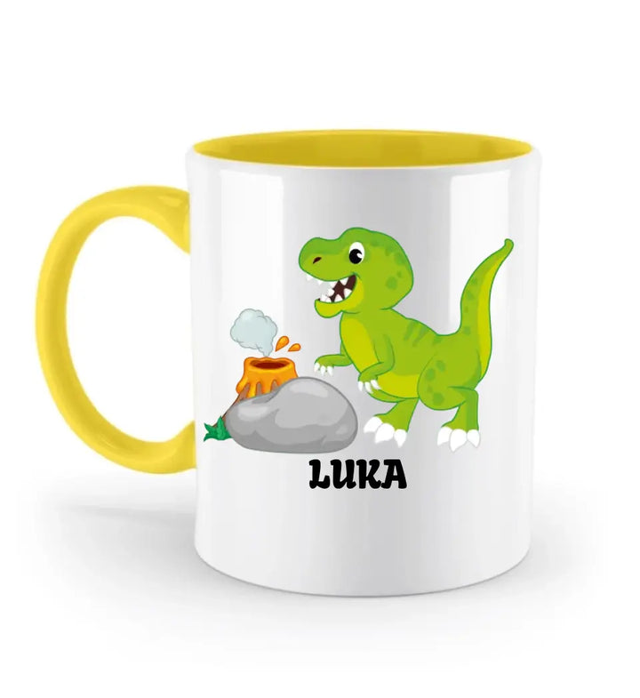 Kindertasse mit Namen, Dino Tasse,Kindergeburtstag Geschenk, Geschenke für Jungen Mädchen, Geschenkideen - printpod.de