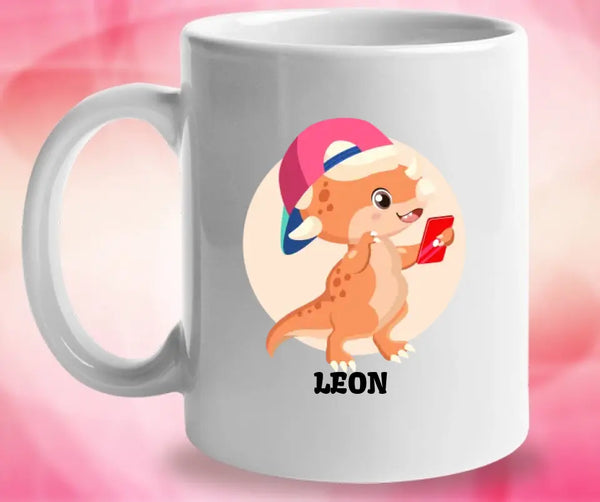 Kindertasse, Kindertasse mit Namen, Dino Tasse, Kindergeburtstag Geschenk, Personalisierte Tasse, Geschenkideen