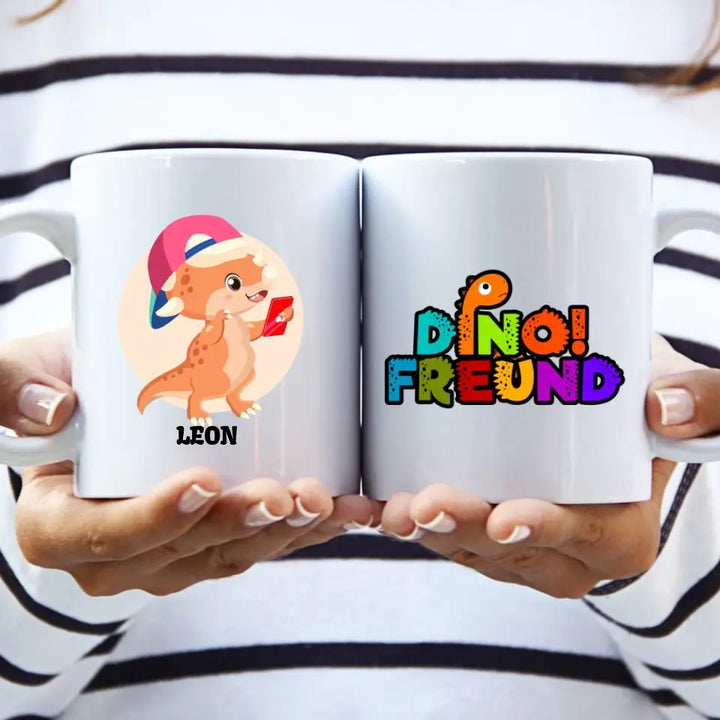 Kindertasse, Kindertasse mit Namen, Dino Tasse, Kindergeburtstag Geschenk, Personalisierte Tasse, Geschenkideen - printpod.de