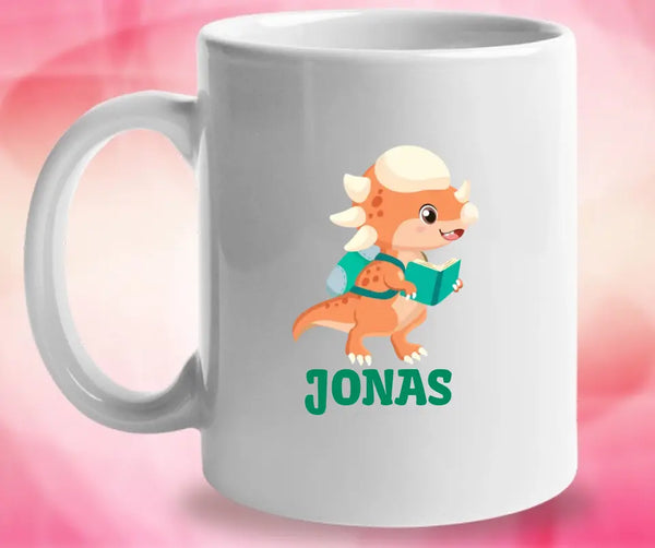 Einschulung geschenk, Dino tasse, Tasse schulkind mit namen, Geschenkideen, Schulanfang - printpod.de