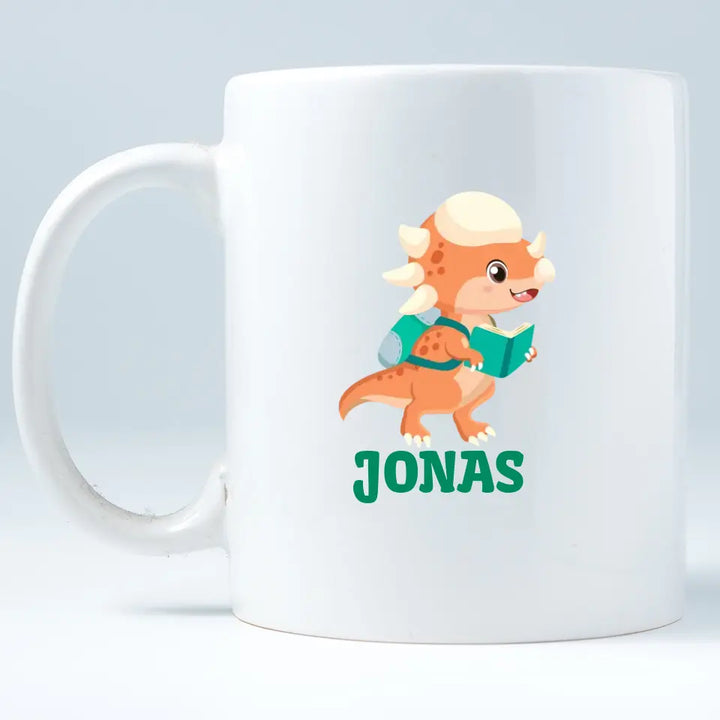 Einschulung geschenk, Dino tasse, Tasse schulkind mit namen, Geschenkideen, Schulanfang - printpod.de