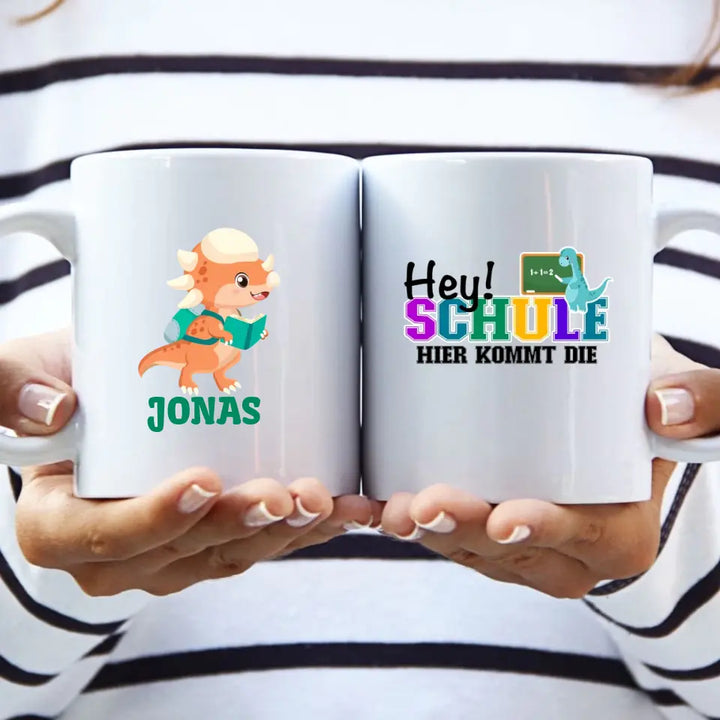 Einschulung geschenk, Dino tasse, Tasse schulkind mit namen, Geschenkideen, Schulanfang - printpod.de