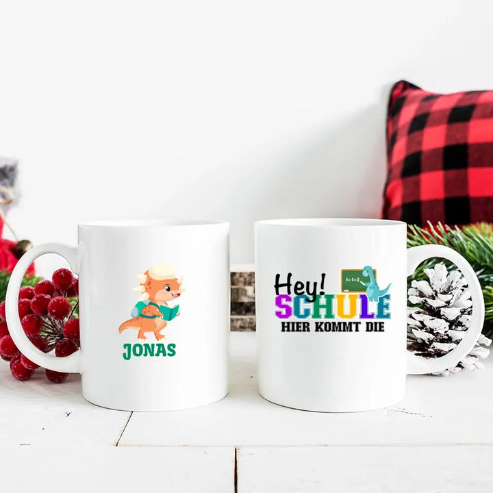 Einschulung geschenk, Dino tasse, Tasse schulkind mit namen, Geschenkideen, Schulanfang