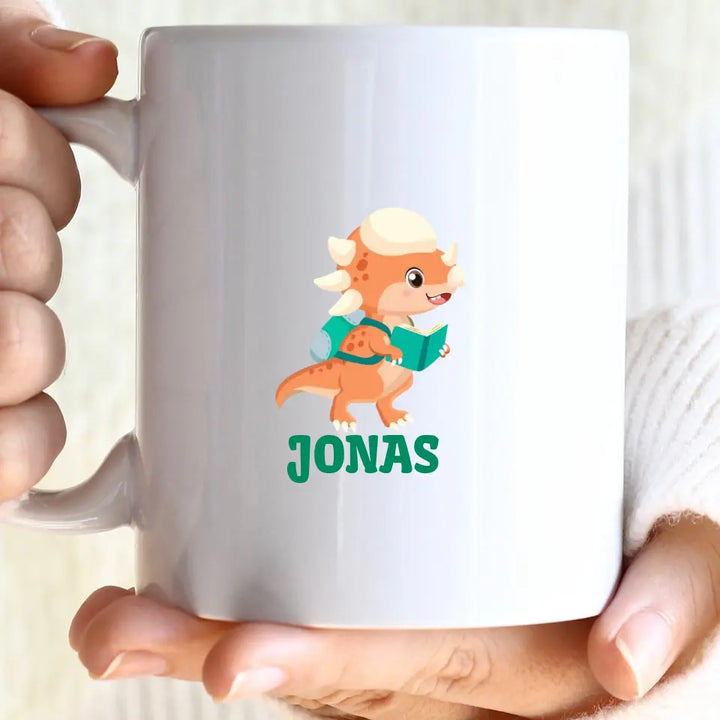 Einschulung geschenk, Dino tasse, Tasse schulkind mit namen, Geschenkideen, Schulanfang - printpod.de