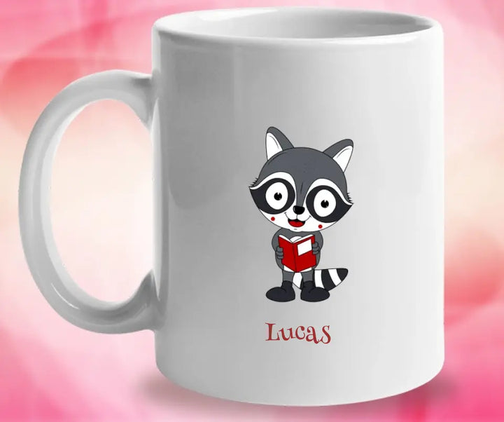 Coole und niedliche Waschbär Tasse Geschenk für Schulkind - printpod.de