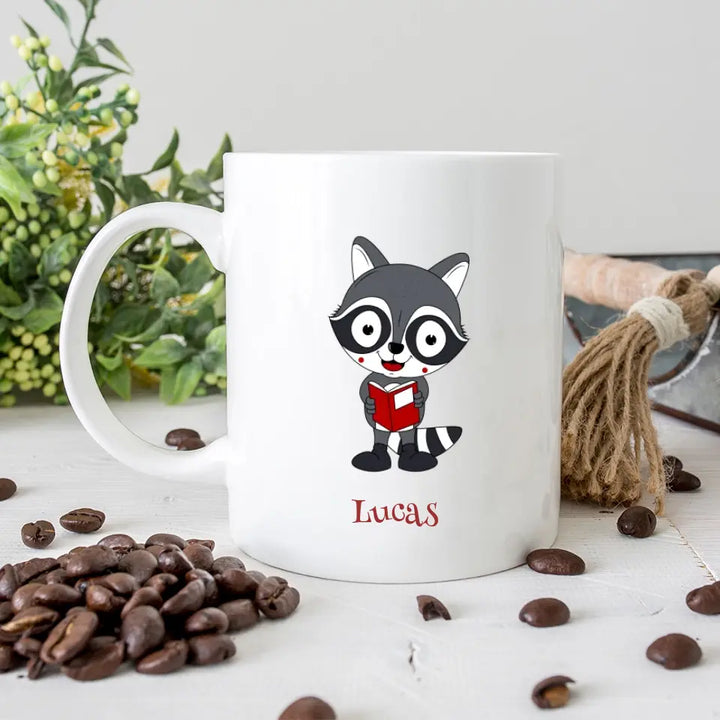 Coole und niedliche Waschbär Tasse Geschenk für Schulkind