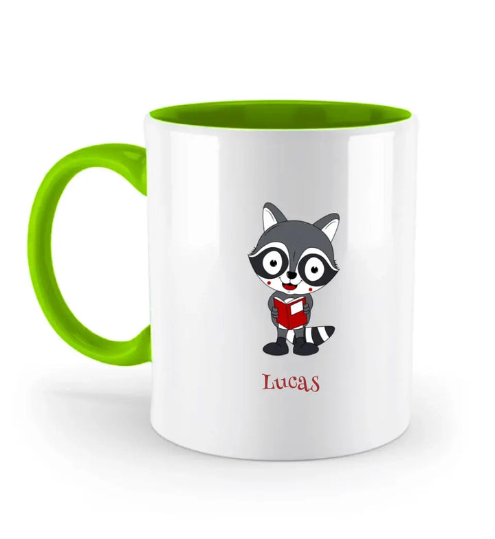 Coole und niedliche Waschbär Tasse Geschenk für Schulkind - printpod.de