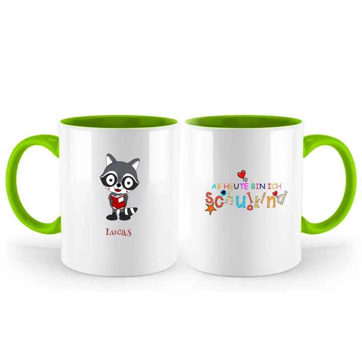 Coole und niedliche Waschbär Tasse Geschenk für Schulkind - printpod.de