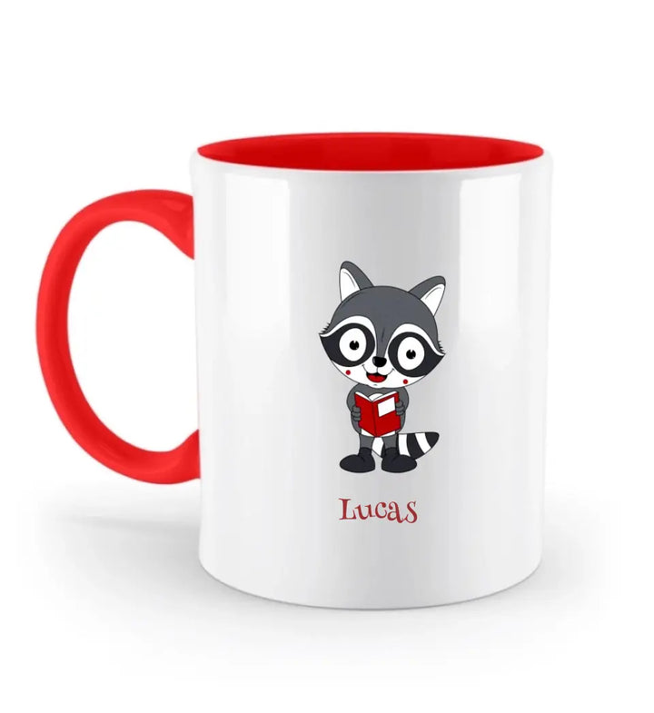 Coole und niedliche Waschbär Tasse Geschenk für Schulkind - printpod.de