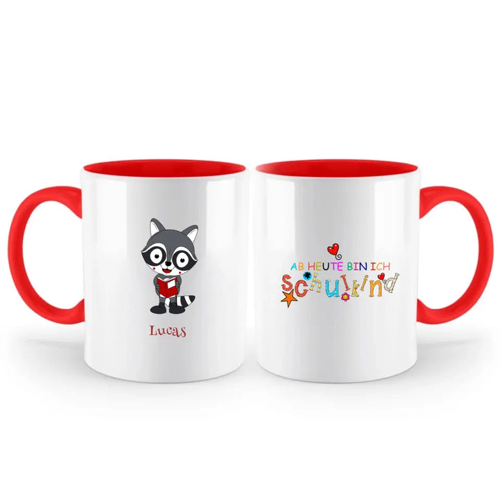 Coole und niedliche Waschbär Tasse Geschenk für Schulkind - printpod.de