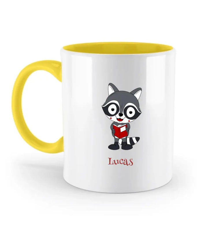 Coole und niedliche Waschbär Tasse Geschenk für Schulkind - printpod.de