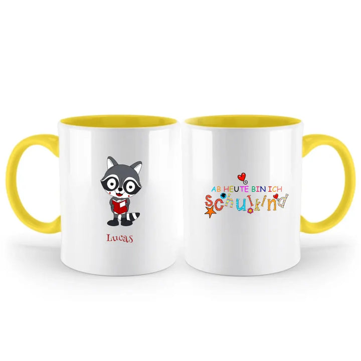 Coole und niedliche Waschbär Tasse Geschenk für Schulkind - printpod.de