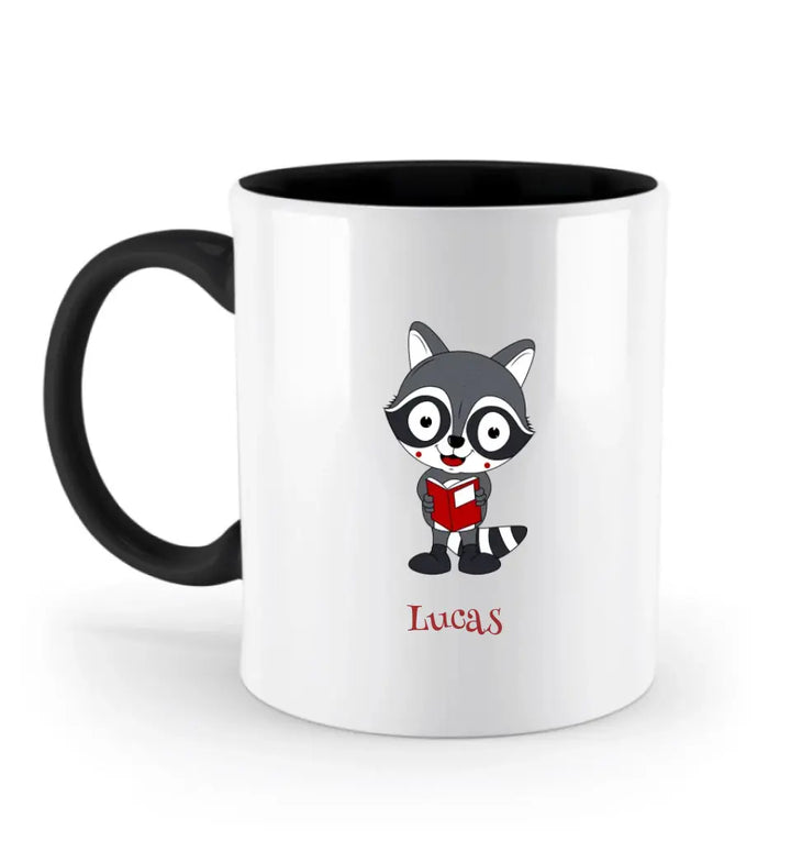 Coole und niedliche Waschbär Tasse Geschenk für Schulkind - printpod.de