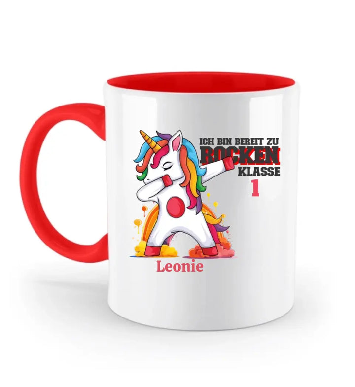 Einhorn bereit, die Schule zu rocken - 2023 einzigartiges Design für schoolkind erhalten Sie Ihre personalisierte Tasse oder senden Sie Geschenk für schöne Kind - printpod.de