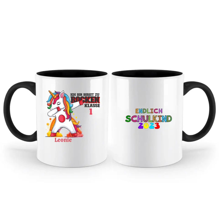 Einhorn bereit, die Schule zu rocken - 2023 einzigartiges Design für schoolkind erhalten Sie Ihre personalisierte Tasse oder senden Sie Geschenk für schöne Kind - printpod.de