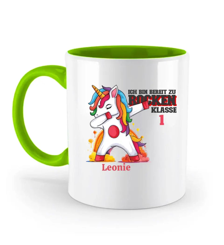 Einhorn bereit, die Schule zu rocken - 2023 einzigartiges Design für schoolkind erhalten Sie Ihre personalisierte Tasse oder senden Sie Geschenk für schöne Kind - printpod.de