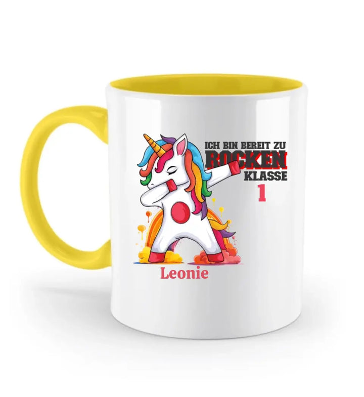 Einhorn bereit, die Schule zu rocken - 2023 einzigartiges Design für schoolkind erhalten Sie Ihre personalisierte Tasse oder senden Sie Geschenk für schöne Kind - printpod.de